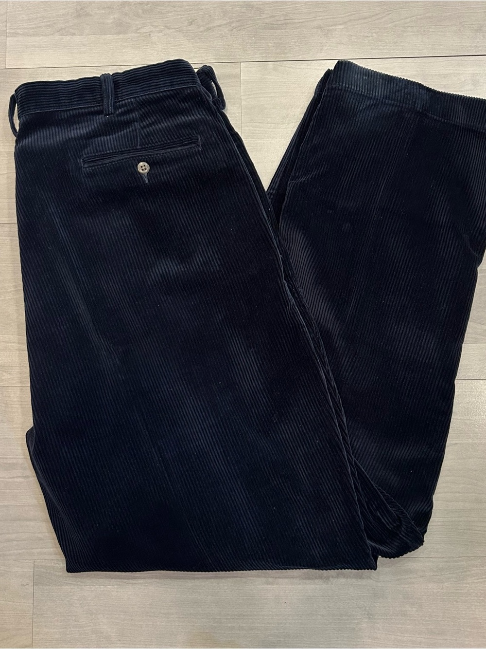 Vintage Y2K Polo Ralph Lauren Andrew Corduroy Pants Mens 40x32 Navy Pleated